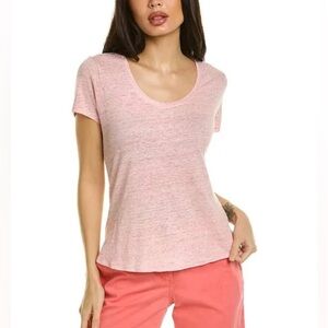 Tommy Bahama Linnea Linen Top Luxury Tee‎ Shirt Heathered Pink Size XL